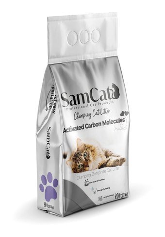 Samcat Topaklanan İnce Taneli Aktif Karbonlu Bentonit Kedi Kumu 20 lt