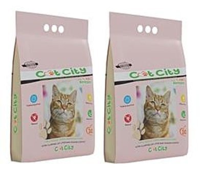 Cat City Bebek Pudrası Kokulu Topaklanan İnce Taneli Bentonit Kedi Kumu 2x10 lt