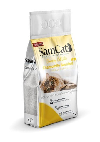 Samcat Papatya Kokulu Topaklanan İnce Taneli Bentonit Kedi Kumu 5 lt