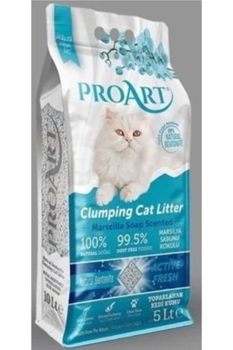 Proart Marsilya Sabun Kokulu Topaklanan İnce Taneli Bentonit Kedi Kumu 5 lt