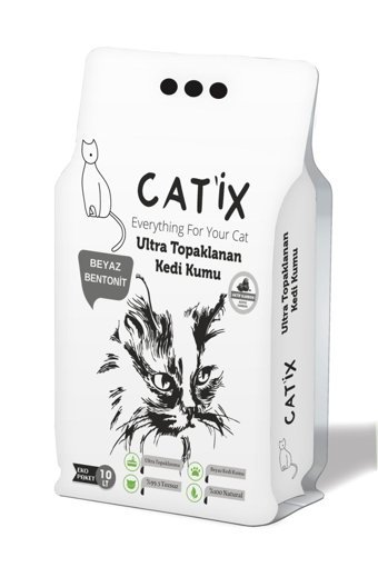 Catix Topaklanan İnce Taneli Aktif Karbonlu Bentonit Kedi Kumu 10 lt