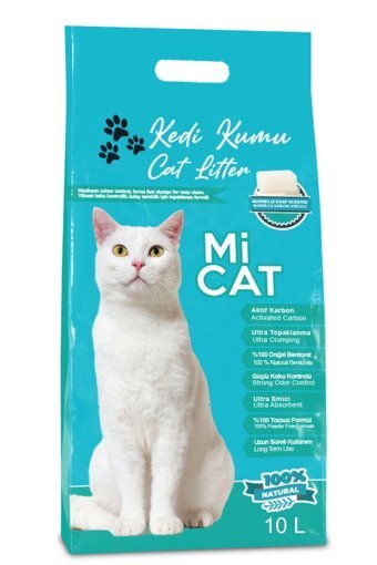 Mi Cat Marsilya Sabun Kokulu Topaklanan İnce Taneli Aktif Karbonlu Bentonit Kedi Kumu 10 lt