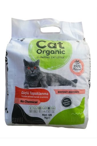 Cat Organic Kokusuz Topaklanan İnce Taneli Bentonit Kedi Kumu 15 kg