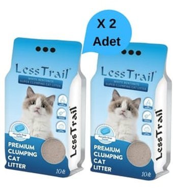 Less Trail Marsilya Sabun Kokulu Topaklanan İnce Taneli Bentonit Kedi Kumu 2x10 lt