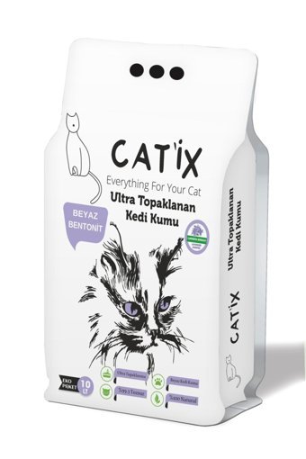 Catix Lavanta Kokulu Topaklanan İnce Taneli Bentonit Kedi Kumu 10 lt