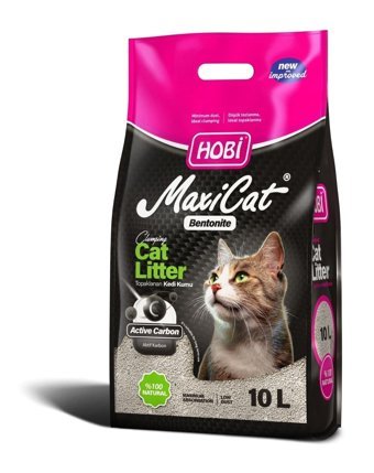 Hobi Maxicat Topaklanan İnce Taneli Aktif Karbonlu Bentonit Kedi Kumu 10 lt
