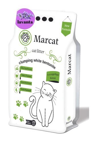 MarCat Lavanta Kokulu Topaklanan İnce Taneli Bentonit Kedi Kumu 18 lt