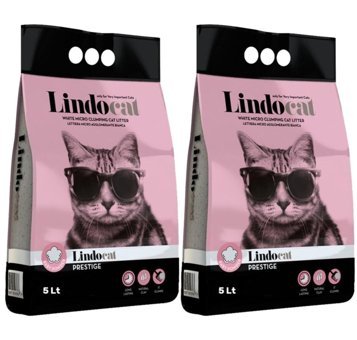 Lindo Cat Bebek Pudrası Kokulu Topaklanan İnce Taneli Bentonit Kedi Kumu 2x5 lt