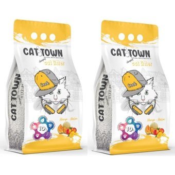 Cat Town Mango ve Kavun Kokulu Topaklanan İnce Taneli Bentonit Kedi Kumu 2x10 lt