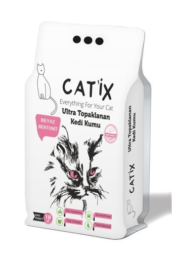 Catix Bebek Pudrası Kokulu Topaklanan İnce Taneli Bentonit Kedi Kumu 10 lt