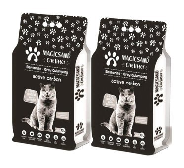 Magicsand Topaklanan İnce Taneli Aktif Karbonlu Bentonit Kedi Kumu 2x10 lt