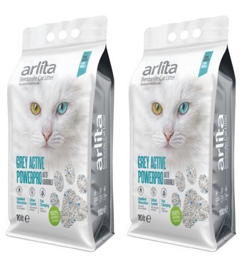 Arlita Topaklanan İnce Taneli Aktif Karbonlu Bentonit Kedi Kumu 2x10 lt