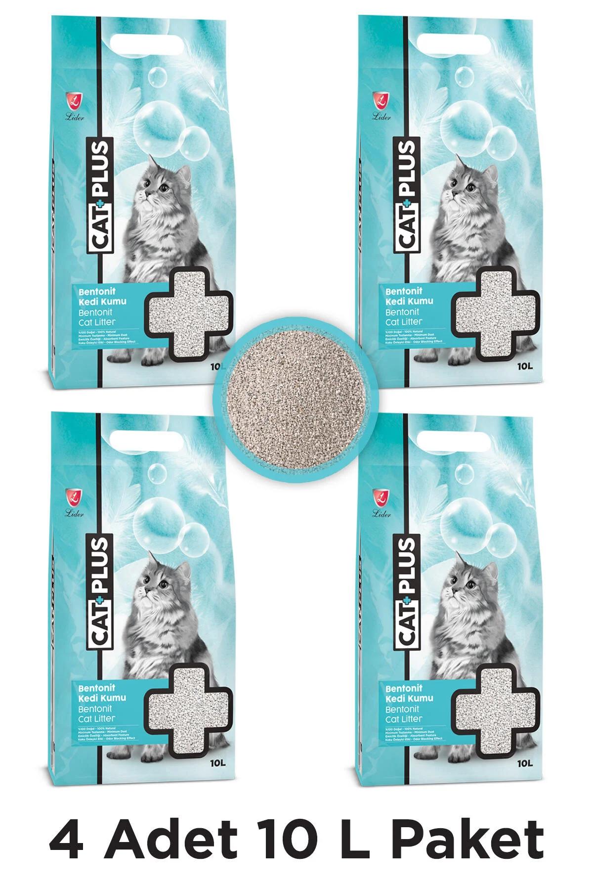 Catplus Kokusuz Topaklanan İnce Taneli Bentonit Kedi Kumu 4x10 lt