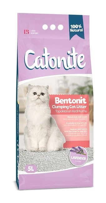 Catonite Lavanta Kokulu Topaklanan İnce Taneli Bentonit Kedi Kumu 5 lt