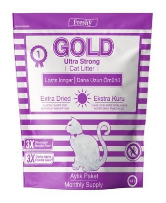 Freshy Gold Kalın Taneli Silika Kedi Kumu 3.8 lt