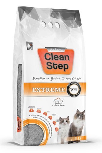 Jadawa Clean Step ExtremeTopaklanan İnce Taneli Aktif Karbonlu Bentonit Kedi Kumu 5 lt