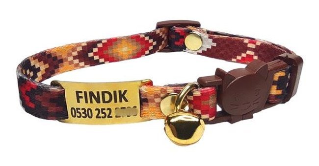 Ayz Markalama Bandana Kahverengi Gezdirme Boyun Kedi Tasması