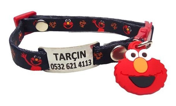 Ayz Markalama Bandana Kırmızı - Siyah Gezdirme Boyun Kedi Tasması