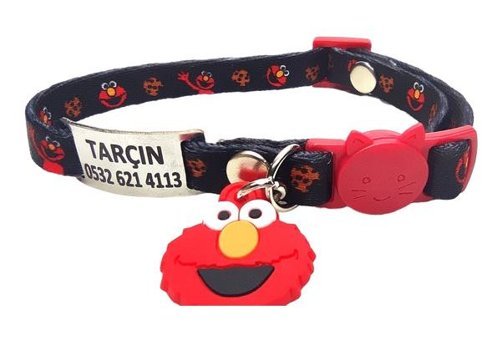 Ayz Markalama Bandana Kırmızı - Siyah Gezdirme Boyun Kedi Tasması