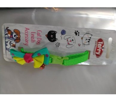 Terry Yeşil Gezdirme Boyun Kedi Tasması