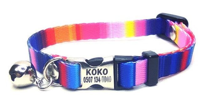 Ayz Markalama Bandana Çok Renkli Gezdirme Boyun Kedi Tasması