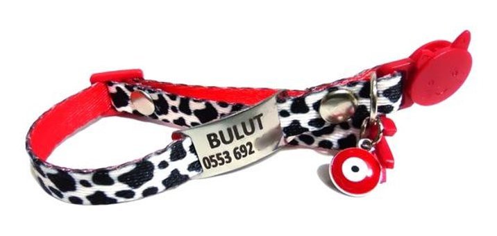 Ayz Markalama Bandana Beyaz - Siyah Gezdirme Boyun Kedi Tasması