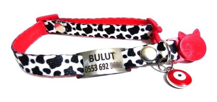 Ayz Markalama Bandana Beyaz - Siyah Gezdirme Boyun Kedi Tasması
