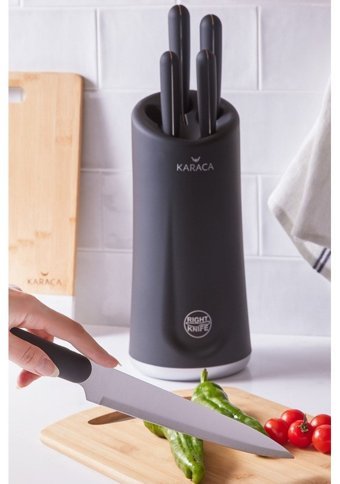 Karaca Right Knife Soft Touch Paslanmaz Çelik Standlı 5 Parça Mutfak Bıçağı Seti