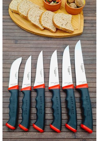 Lazbisa Soft Grip Çelik 6 Parça Mutfak Bıçağı Seti