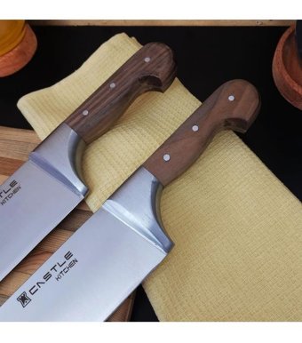 Castle Kitchen Durable Serisi Paslanmaz Çelik 2 Parça Şef Bıçağı Seti