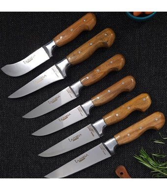 Lazbisa Handcraft Paslanmaz Çelik 6 Parça Et Bıçağı Seti