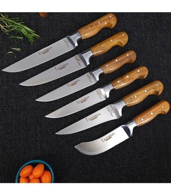 Lazbisa Handcraft Paslanmaz Çelik 6 Parça Et Bıçağı Seti