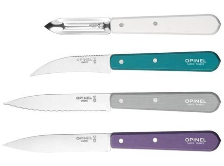Opinel Les Esseniels Art Deco Paslanmaz Çelik 4 Parça Soyma Bıçağı Seti