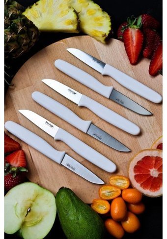 Stevig Cut 4 Paslanmaz Çelik 6 Parça Meyve - Sebze Bıçağı Seti Beyaz