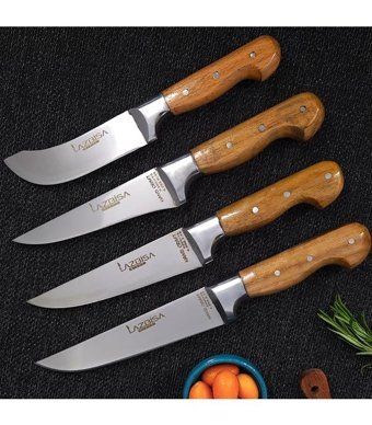 Lazbisa Handcraft Paslanmaz Çelik 4 Parça Et Bıçağı Seti