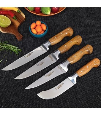 Lazbisa Handcraft Paslanmaz Çelik 4 Parça Et Bıçağı Seti