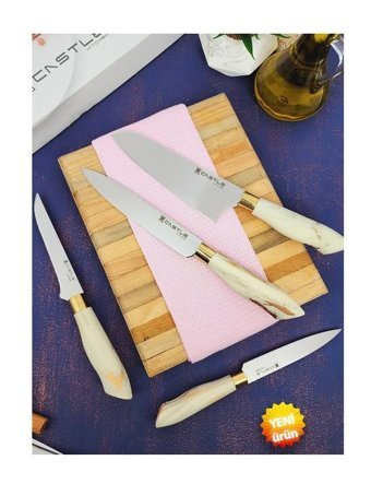 Castle Kitchen Nergis Serisi Çelik 4 Parça Mutfak Bıçağı Seti