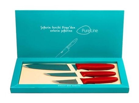 Pirge 46021 Paslanmaz Çelik 3 Parça Mutfak Bıçağı Seti