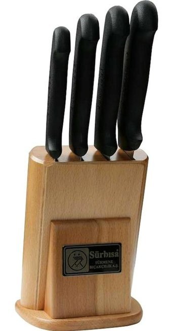 Sürbısa 61503 Çelik Standlı 4 Parça Mutfak Bıçağı Seti