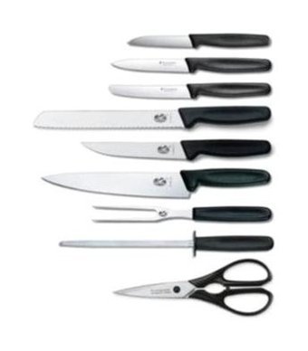 Victorinox Swiss Classic Paslanmaz Çelik Standlı 9 Parça Şef Bıçağı Seti