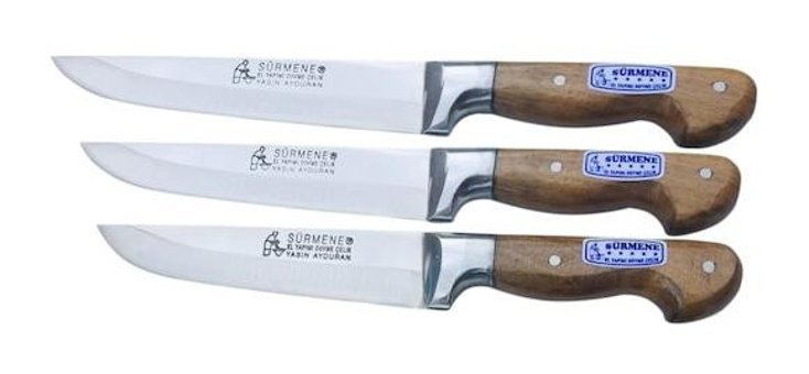 Sürmene Paslanmaz Çelik 3 Parça Kurban Bıçağı Seti
