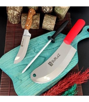 Sürlaz Pro Red Paslanmaz Çelik 3 Parça Et Bıçağı Seti