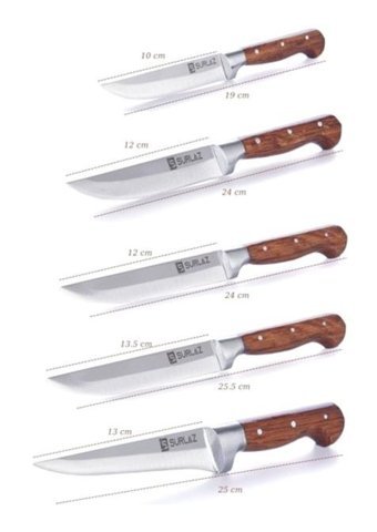 Epinox Handmade Paslanmaz Çelik Standlı 6 Parça Şef Bıçağı Seti