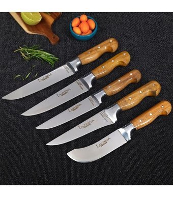 Lazbisa Handcraft Paslanmaz Çelik 5 Parça Mutfak Bıçağı Seti