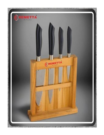 Remetta Freccia Çelik Standlı 5 Parça Mutfak Bıçağı Seti