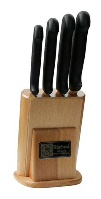Sürbısa Sümene 61503 Çelik Standlı 4 Parça Mutfak Bıçağı Seti