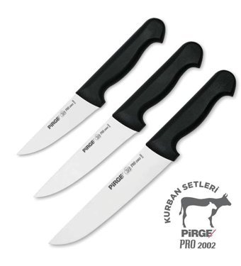 Pirge Pro2002 Paslanmaz Çelik 3 Parça Kurban Bıçağı Seti