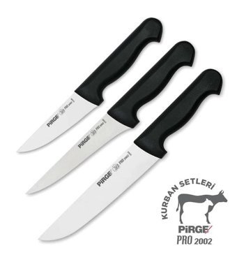 Pirge Pro2002 Çelik 3 Parça Kurban Bıçağı Seti