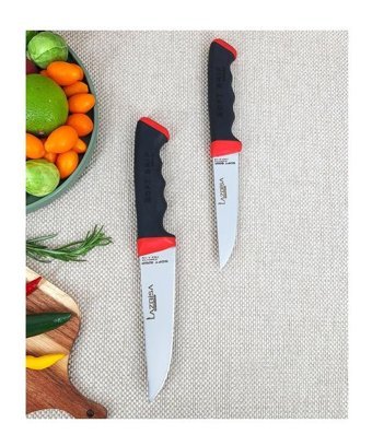 Lazbisa Soft Grip Paslanmaz Çelik 2 Parça Mutfak Bıçağı Seti