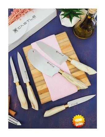 Castle Kitchen Nergis Serisi Çelik 5 Parça Mutfak Bıçağı Seti